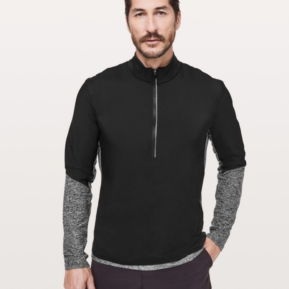 lululemon athletica Other - Lululemon 2.0 Logo Surge Warm Shield 1/2 Zip Gray Black